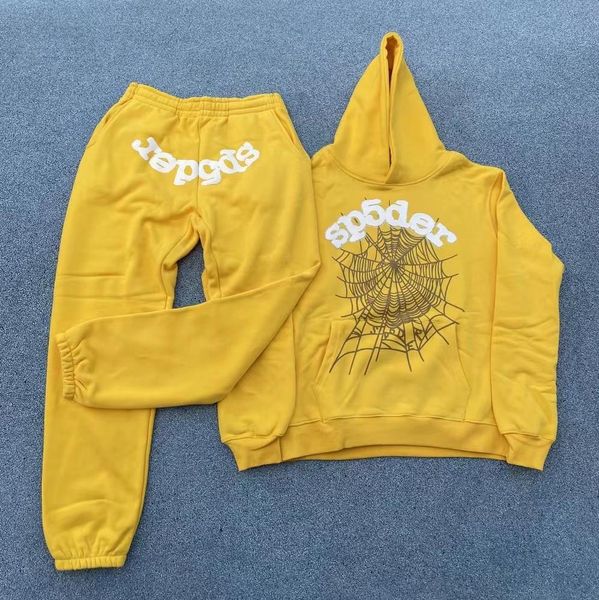 

pants winter men women version fashion sp5der letter joggers drawstring elastic waist pants yellow sp5der 555555 angel sweatpants, Black