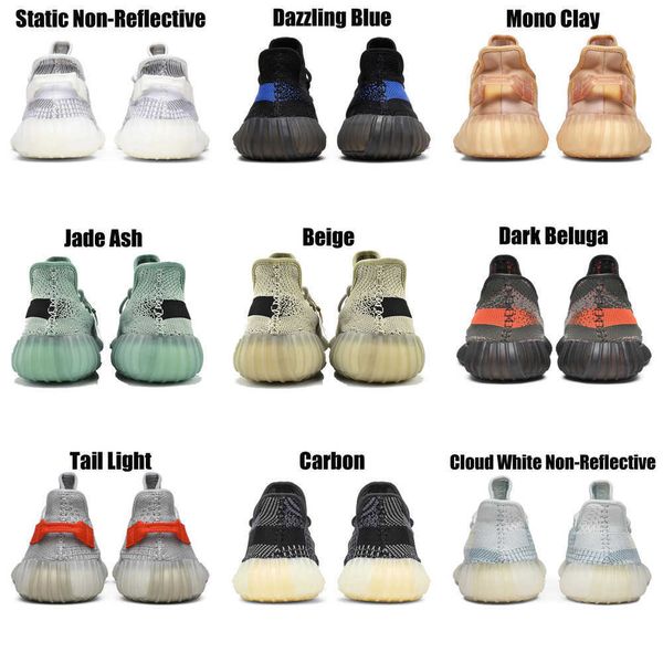 

2023 yeezzys women mens running shoes bone dazzling mono beluga reflective mx oat rock blue black static reflective jogging walking trainers