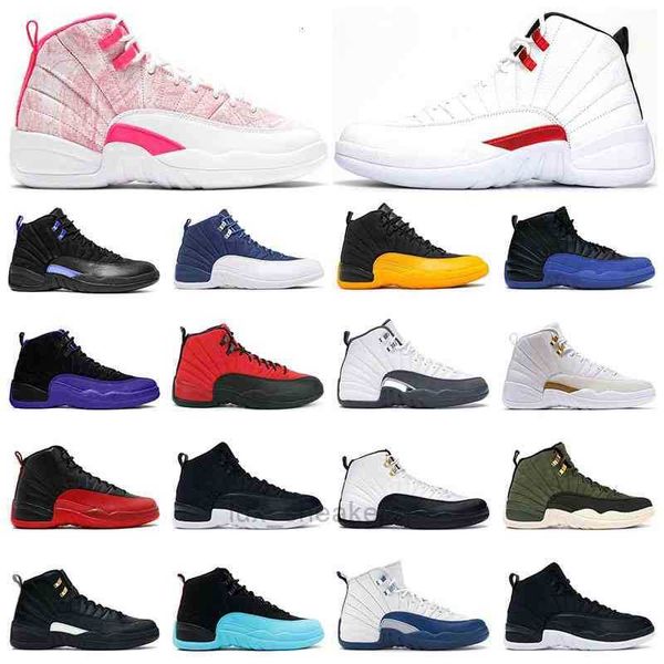 

2021 mens basketball running shoes 12s twist ice cream dark concord indigo flu game royal university gold womens sneakers