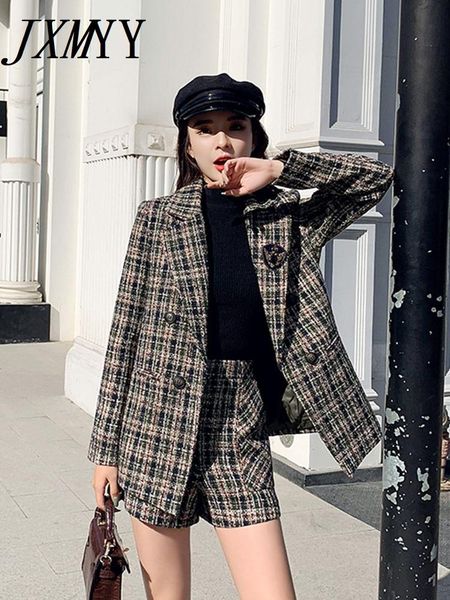 

dress jxmyy 2022 winter new fashion tweed suit jacket + high waist shorts twopiece temperament suit women's clothing, White