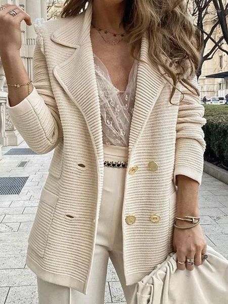 

Women's Suits Women Blazer Jacket Solid Color Spring Autumn Fashion Casual Long Sleeve Cardigan Office Lady Elegant Coat For Streetwear Tops, Camel
