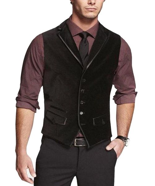 

blazers men's suit vest black velveteen single breasted lapel man vest waistcoat jacket slim fit casual formal business thick clothing, White;black