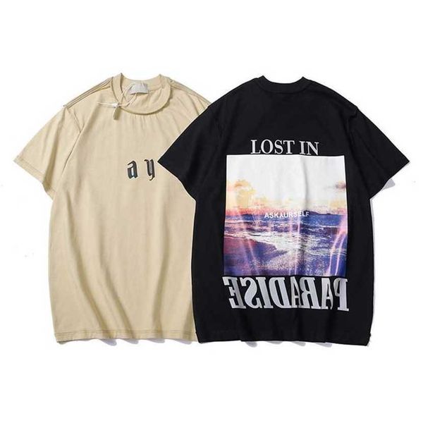 

24% off blacklists fashion sunset t-shirt men's summer loose american oversize street short sleeve, White;black