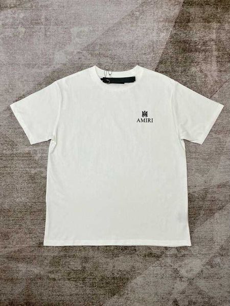 

designer clothing tees tshirt amiiri 23 summer new chest letter print solid short sleeve t-shirt men luxury streetwear for sale hip hop casu, White;black