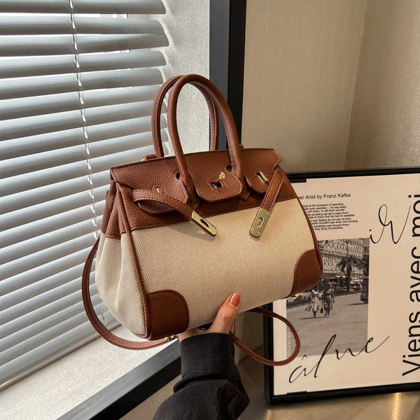 

herms birkin 2023 premium small design fashion versatile bag casual crossbody handheld commuter bag contrast color shoulder bag ayw