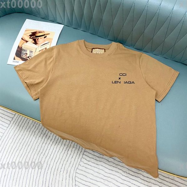 

22ss designer letter printed t shirts tee sweatshirt fashion high street short sleeves summer casual t-shirt breathable men women 296r, Black;brown
