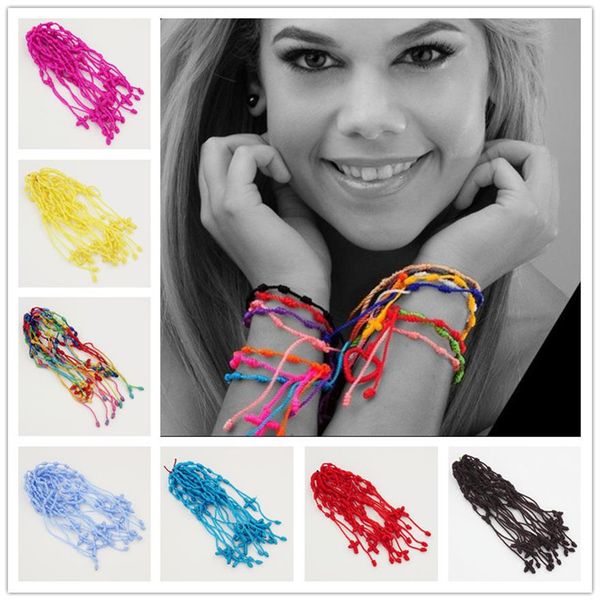 

19 colors rosary religious bracelet hand rope hand made knotted rosary bracelets pulseras decenarios with cross242s, Golden;silver