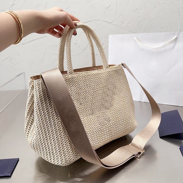

straw bags woman stripe crochet tote bag luxury handbag summer shopping purse totes shoulder handbags triangle quality