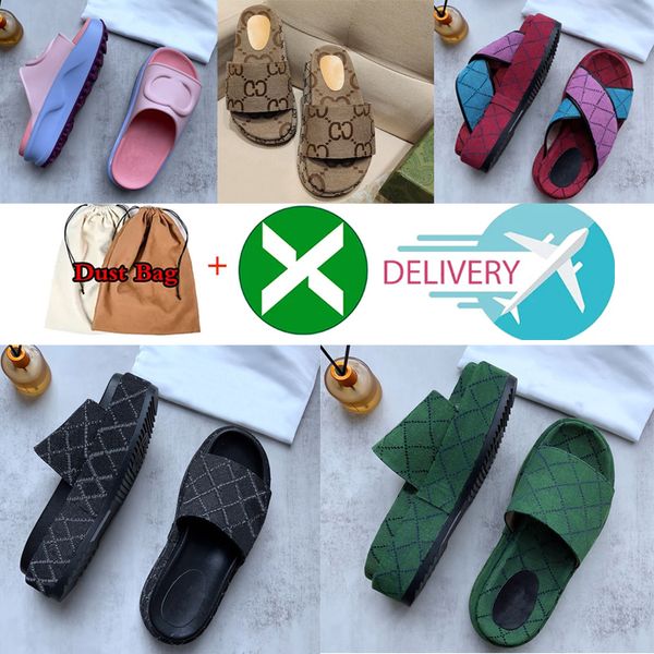 

quality sandles thick bottomed for womens slipper leather designer platform flops cloth latex slides resin light blue pink white colorful be, Black