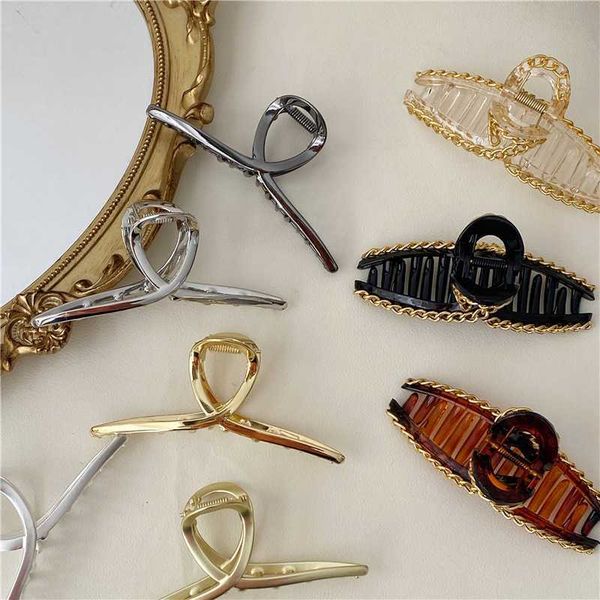 

butterfly barrettes korean style style temperament simple alloy hairpin grasp texture metal cross back spoon hair clip, Golden;silver