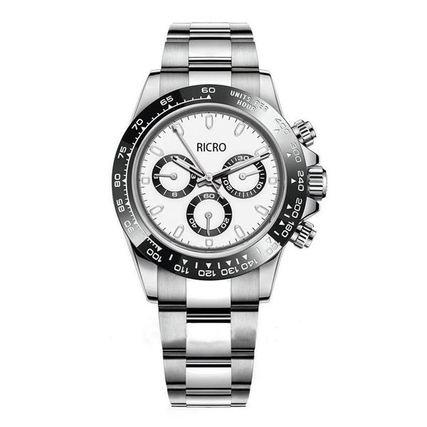 

men's mechanical watch ceramic ring mouth multi-functional automatic movement no timing function 40mm size made of 316 fine s324f, Slivery;golden