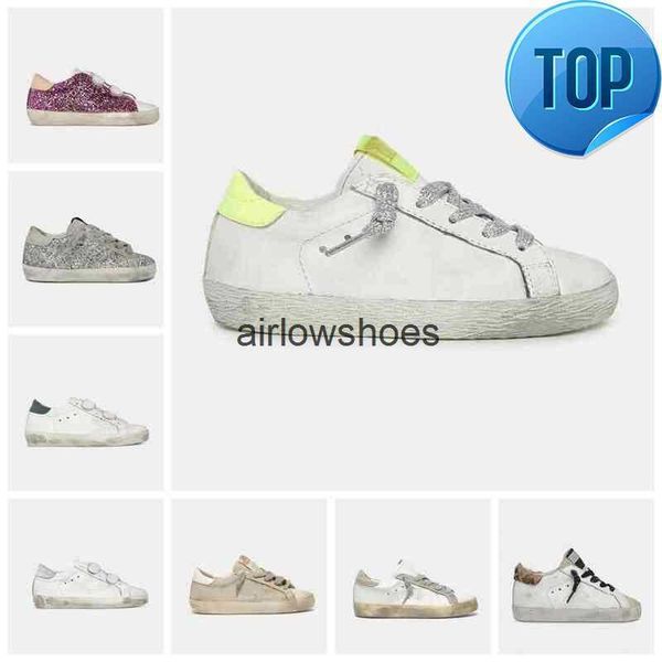 

new designer shoes fashion kids shoe italy brand infant childrens goldens×gooseitys×super star sneakers baby sequin classic whit, Black