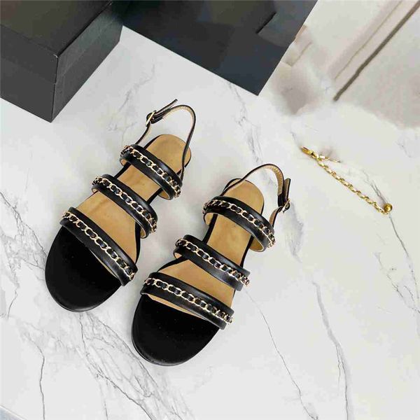 

summer popular women's sandals 2023 fashion channel luxury brand business work leisure travel letter logo women's high heels men&#, Black