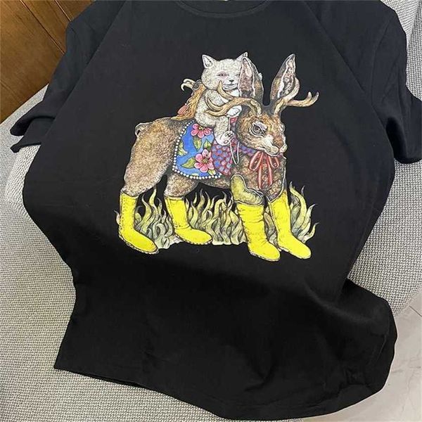 

24% off summer new cartoon family t-shirt loose large couple fashion trend, White