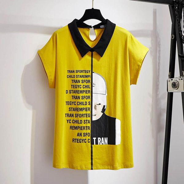 

t-shirt 150kg plus size women's summer letters printed western style tshirt bust 165cm 6xl 7xl 8xl 9xl 10xl loose shortsleeved top, Black