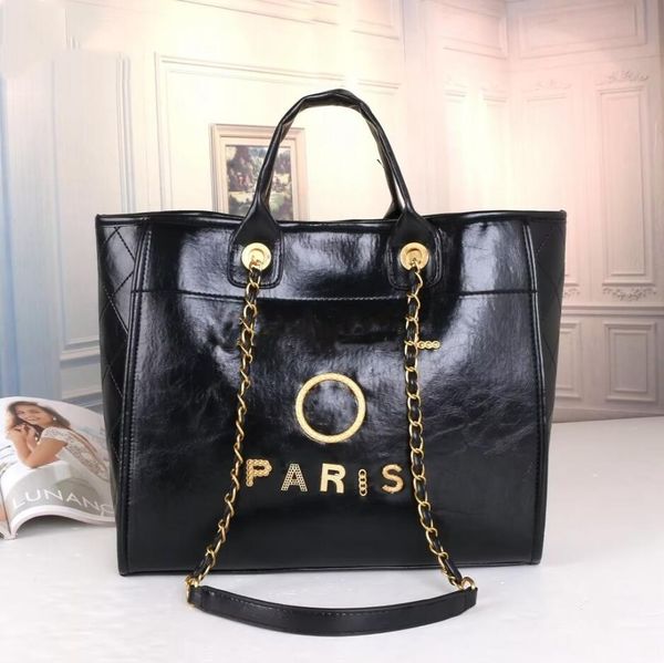 

brand designer women's leather channel bags big large capacity tote handbag for channel women trends brand shoulder shopping