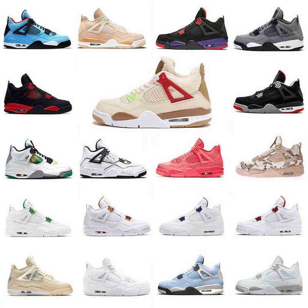 

jumpman 4 4s mens women basketball shoes neon sail black cat mushroom white oreo gum lightning wild things university blue shimmer men