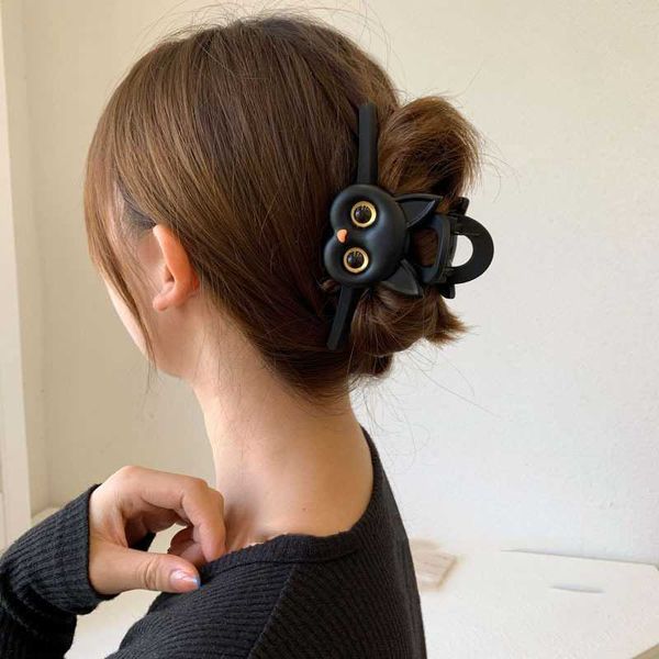 

pink barrette cute cat pan hair clamping clip female xia large back brain spoon clip headwear hairpin network red hairpin, Golden;silver