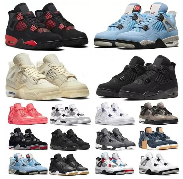 

og 4s 4 basketball shoes university blue white oero shimmer black cat lightning union noir fire red bred pure money metallic purple green sn
