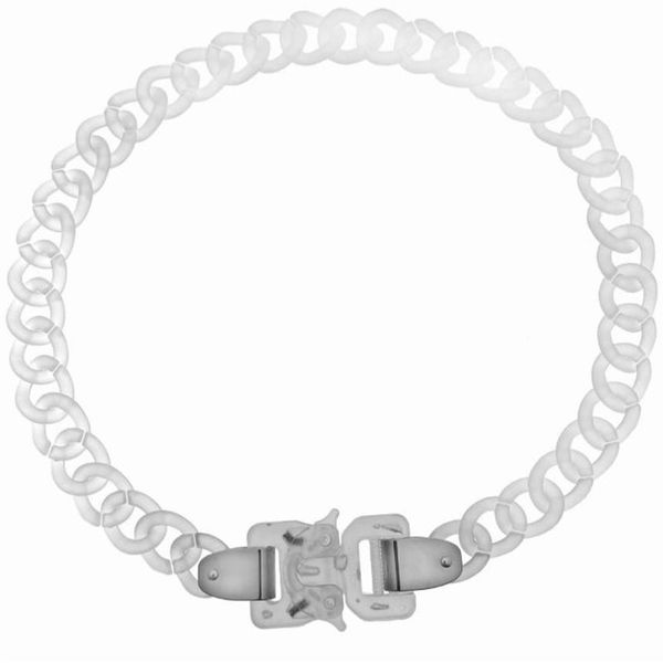 

pendant necklaces rainbery20fw hip hop punk 1017 alyx 9sm rollercoaster track pvc letter logo buckle bracelet for men women girls 334g, Silver