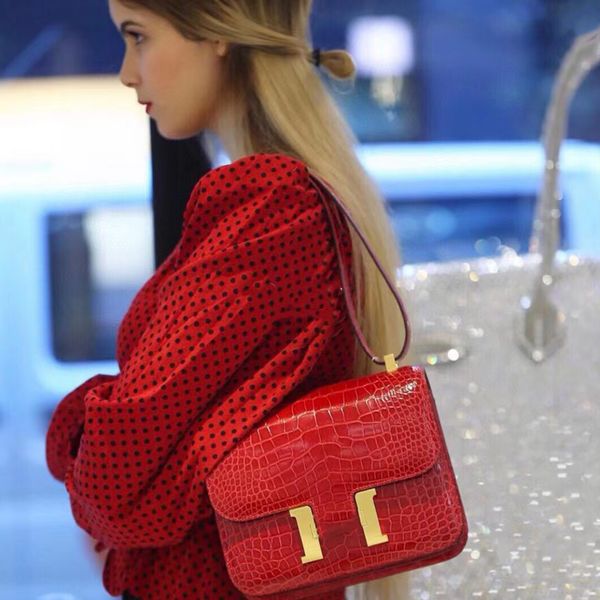 

mirror quality constances shoulder bags women clutch flap bags ladies luxury tote handbag real genuine leather crocodile pattern messenger b