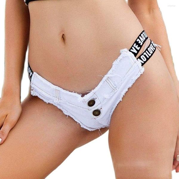 

women's shorts booty cut women's waist letter hole denim jeans, White;black