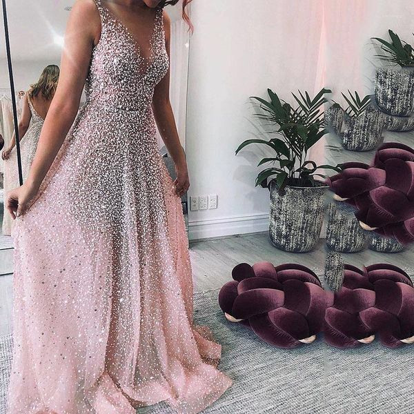 

Casual Dresses Dress Glitter Evening Gown Long Summer Women Night Clud, Pink