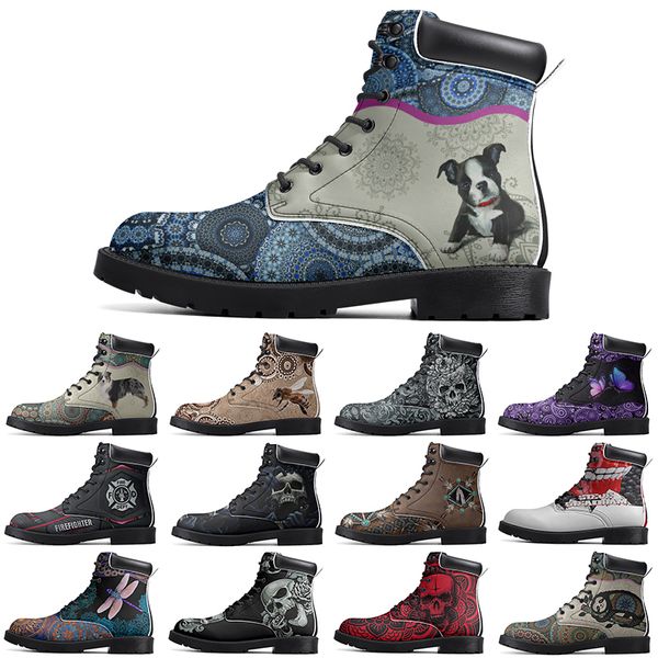 

Diy Fashionable Versatile Outdoor Boots Non-slip Winter Comfortable Casual Customized Elevated Classsic Light BrulyWood Totem Boots