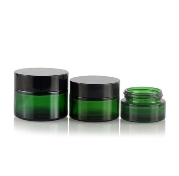 

100pcs 20g 30g 50g empty green glass bottle cosmetic jars makeup container lotion bottle vials face cream sample pots gel box