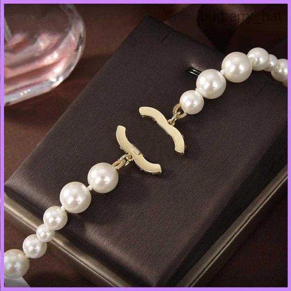 

2023pearl necklace ladies gold fashion necklaces designers jewelry womens party chains necklace with diamonds accessories gifts, Silver