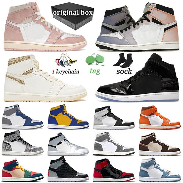 

skyline 1 classic men basketball shoes jumpman 1s ice blue washed pink trainers sports j1 sneakers offs white reverse laney lucky green wome