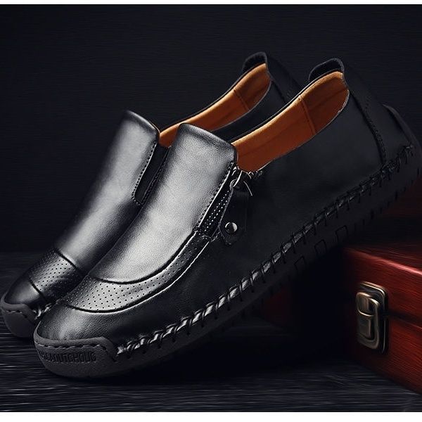 

dress shoes men leather 's vulcanized spring designer sneakers breathable loafers soft sole comfort casual shoe 230422, Black