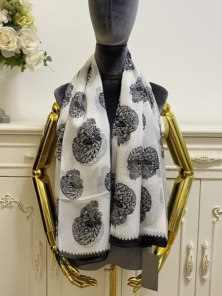 

women's square scarf scarves shawl 100% silk material white pint letters pattern size 130cm - 130cm, Blue;gray