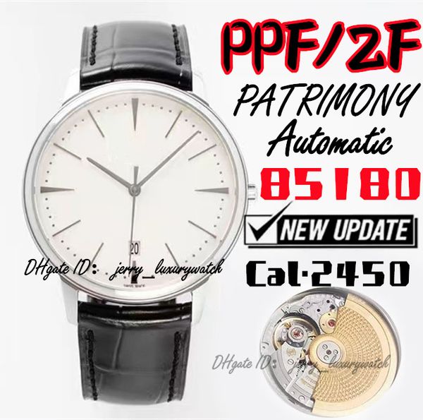 

ppf/zf luxury men's watch 85180 patrimony watch diameter 40mm, cal.2450 mechanical movement, ultra-thin style simple business formal we, Slivery;brown