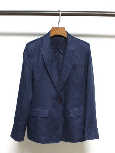 

Women's Suits Women's Linen Suit Coat Solid Color Slim 2023 Spring Summer Single Button Female Straight Blazer, Jacket