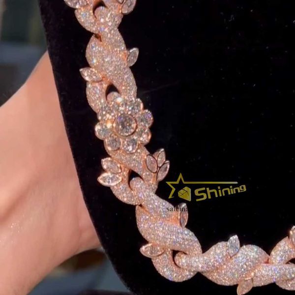 

new arrivals vvs moissanite miami 925 sterling silver gold plated cuban link chain