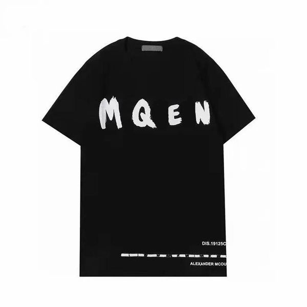 

mcqueens t shirts designers summer mens womens tees fashion man s casual chest letter shirt luxurys clothing street clothes t345g, White;black