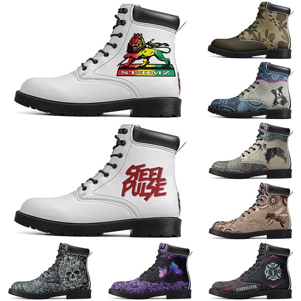 

Diy Fashionable Versatile Outdoor Boots Non-slip Winter Comfortable Casual Customized Elevated Classsic Light red Boots