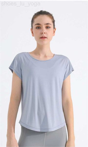 

ll women yoga short sleeve smock women mesh sports loose casual running fitness thin and light t-shirt summer 4 colors tx06