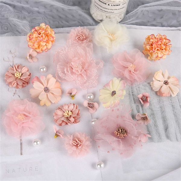 

other fashion accessories 1 bag artificial flower head leaves home decor wedding flower wall decoration diy hair accessories corsage craft b, Silver