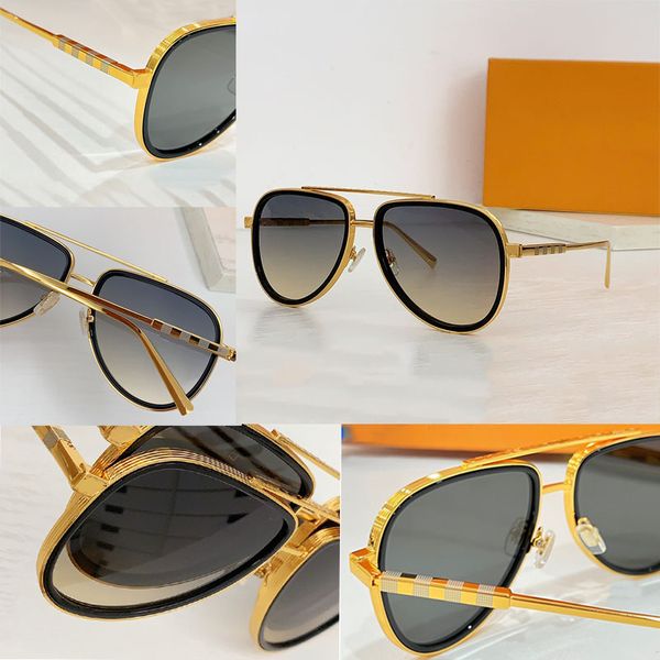 

Metal oval frame sunglasses temple with letter signature, double bridge eyeglasses top with Monogram Z2036E driving gradient UV400 sunglasses fashionable men