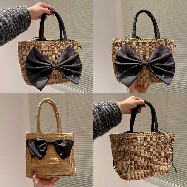 

beach bags designer bag cute bow beach totes fashion kawaii weave straw bags women travel handbags shoulder bag purse 230420