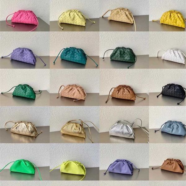 

women handbags bottegas bags venetas yun duo bao 2023 new style womens cowhide pleated dumpling hand held one shoulder cross underarm small