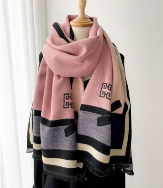 

2022 classic fashion scarf new autumn and winter warmth imitation cashmere scraf ladies midlength shawl k02 18070cm8563529, Blue;gray