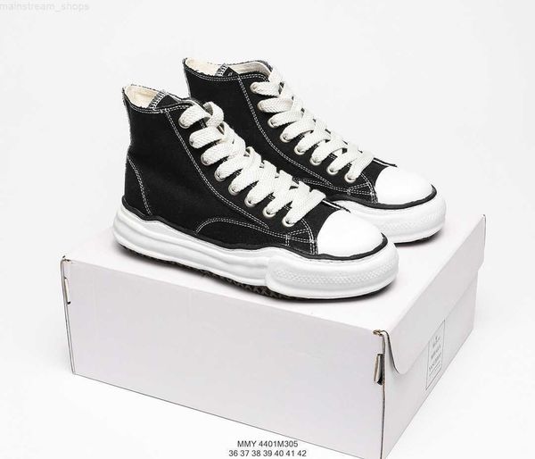 

japanese retro lovers high canvas shoes maison mihara yasuhiro mmy dissolving shoes men's and women's fashion casual shoes, Black