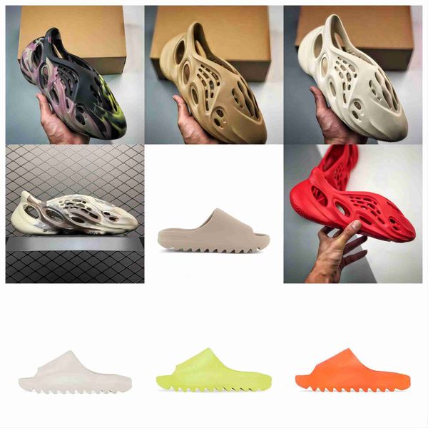 

2022 designer men woman slider sandals vermillion mineral blue onyx pure slipper foam runr bone resin clog desert ararat original materials, Black
