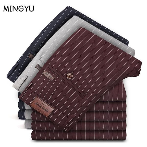 

pants summer stripe trousers men formal work business red grey navy blue black slim fit ironoffice luxury suit pants male 3038