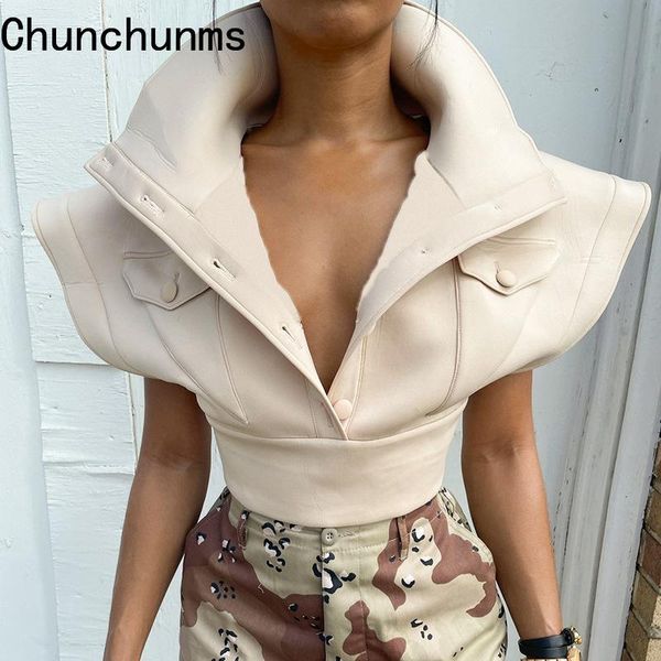 

vests y2k turndown collar fashion vest fall deep v crop women jackets flying sleeve outerwear coat autumn streetwear 2021, Black;white