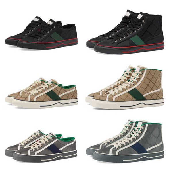 

tbtgol men's off the grid sneaker designer shoes green red web stripe canvas runner trainers sneakers women rubber sole shoe with box n, Black