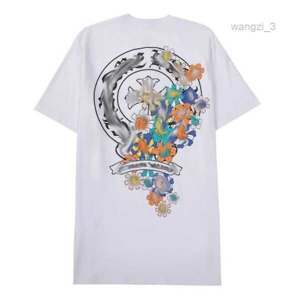

t-shirts classic fashion ch t sanskrit letter t-shirt horseshoe cross pattern designers hip hop summer nrpn, White;black